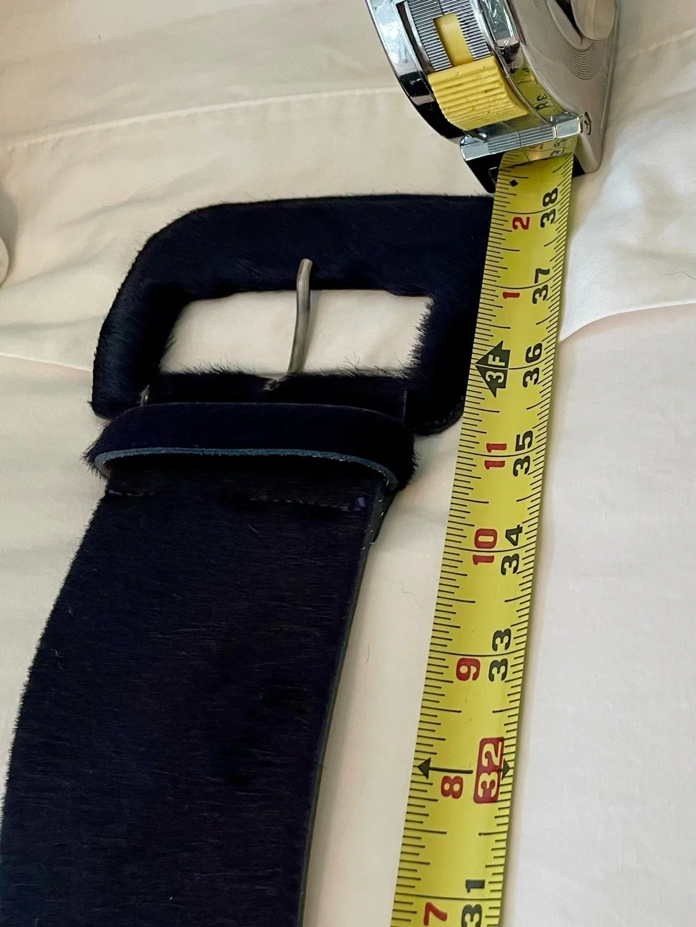 Streets Ahead Calf Hair Navy Statement Belt Size S Made USA